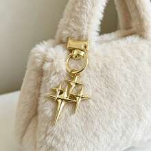 1pc Fashion Four-Pointed Star Hollow Sun Women's Keychain Pendant/Bag Charm - Multicolor - View 5