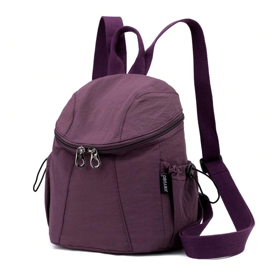 "Small Size" 1pc Minimalist Solid Color Fashion Small Multifunctional Double-Strap Storage Bag Small Capacity Fitness Backpack Versatile Women's Shopping Work Double Shoulder Bag Small Soft Bag Water-Resistant Fabric Portable Lightweight Mini Fitness Bag Gym 2026 Winter New Thanksgiving Gift Christmas New Year Gift