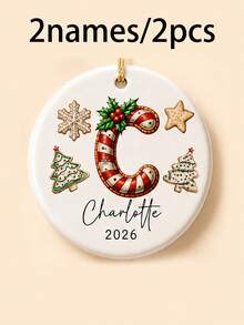 Custom Large Christmas Initial Hanging Decor, Holiday Cookie Letter Wall Hanging Decoration, Personalized Name Tree Pendant, Suitable For Holiday Home Decor, Custom 2026 Gift For Family And Friends, Customizable A-Z Christmas Decoration, Room Decor, Commemorative Gift, Family Gift - Style C - View 11