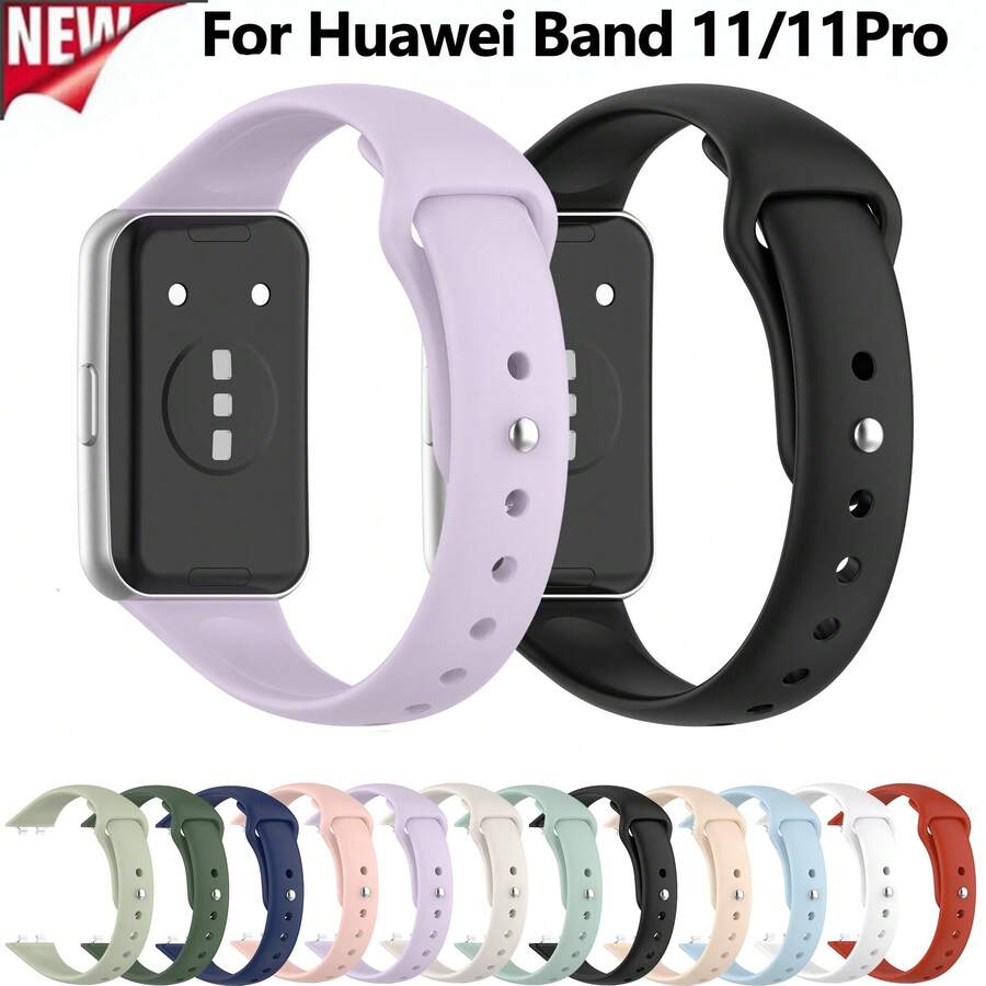 Adjustable Unisex Replacement Silicone Watch Strap Compatible With Huawei Band 11 11Pro Sports Reverse Buckle Wrist Strap Durable Comfortable Secure - Band 11/11 Pro - View 1