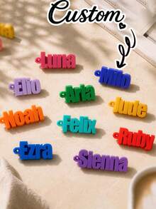 Personalized 3D Name Keychain, Custom Alphabet Pencil Key Ring, Cute Bag Pendant For School, Birthday Gift - Multicolor - View 5