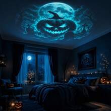 Halloween Themed Projection Lamp, Pumpkin Head, Grim Reaper, Witch, Scarecrow Multiple Patterns Night Light, Suitable For Bedroom Bedside Decor Atmosphere Light - Halloween Projector Light - View 5