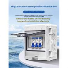 1pc IP66 White Plastic Waterproof Electrical Distribution Box Kit, 2-4 Way Wall-Mounted Flame Retardant Electrical Enclosure, Includes M16/M20 Connectors, Accessories And 100pcs RV Insulated Terminals, Suitable For Electric Vehicle Charging Stations And Outdoor Circuit Breaker Power Protection - Tower-style Waterproof Distribution Box Set - View 3