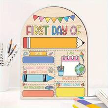 First Day Of School Wooden Sign - Colorful Classroom Decor, Back To School Gift, Teacher Appreciation Gift, Fun Educational Theme, Exclusive For Students And Parents, Suitable For Holidays - 1PC - View 4