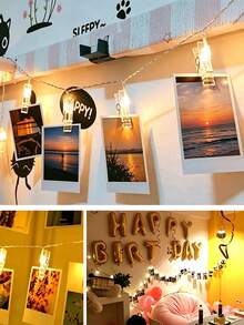 1pc Photo Clip String Lights, LED Clip String Lights, LED Night Light, Atmosphere Light, Room Decor, Home Decor, Holiday Decor, Scene Decor, Wall Decor - Perfect For Home, Bedroom And Anniversary Decoration; Wedding - Photo Clip Light - View 8