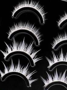 One-Piece False Eyelashes Featuring An Exaggerated Style-Ideal For Anime Cosplay And Conventions-Designed As A Full Strip In A "Little Devil" Aesthetic. - View 3