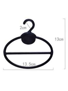 10/20pcs Oval Scarf Shawl Tie Hooks Round Coat Hanger Multi-Function Clothing Display Rack Organizer Space-Saving - Silver - View 2