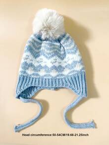 1PC Unisex Kids Versatile Earflap Knitted Knitted Hat, Warm Knitted Earflap Hat For Autumn/Winter - Ear Protection - View 2