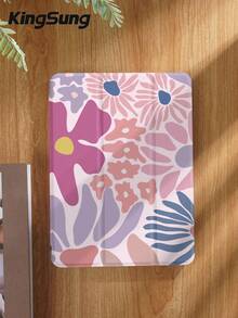 Kingsung Casing Pelindung Tablet Akrilik dengan Motif Bunga Blok Warna Sederhana, Slot Pena Terintegrasi, Kompatibel dengan Pad Mini6/Mini7/9.7/10.2/10.9/Pro 11, Pad Air 8(M4)2026(11-Inch), Pad 10 2022(10.9-Inch), Pad 11(A16) 2025(11-Inch) dan Model Lainnya. - MultiWarna - View 2