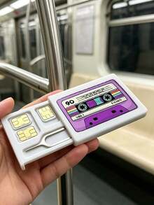 Reusable SIM Card Storage Case Features A Retro Cassette Tape Design And Includes An Ejector Pin;It Is A Perfect Holiday Gift For Family,Partners - Multicolor - View 7