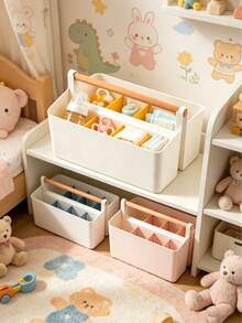 1pc Minimalist Handheld Baby Supplies Storage Box Desktop Portable Multi-Purpose Organizer - Multicolor - View 5