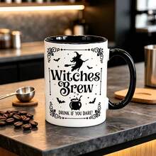 1pc 11oz Witch Potion Witch Pattern Ceramic Coffee Mug, Vintage Halloween Quote Tea Cup, Birthday, Halloween Party, Christmas, Thanksgiving Holiday Gift For Witch Lover Friends - Multicolor - View 7