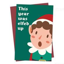 1pc Funny Elf Themed Christmas Card With Envelope - "This Year The Elves Made A Mess", Winter Holiday Greeting Card, Christmas Blessing Card For Family, Friends And Colleagues, Christmas Gift - A - View 7