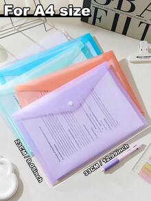 5/10/20pcs A4 Snap Closure File Folders, Waterproof Plastic Material, Suitable For School, Office, Teachers, Students, Home Use, Back To School Reports, Artwork, Project Storage, Moisture-Proof, Neat And Portable, Suitable For Desk, Backpack, Classroom, Labelable, Space-Saving - Sets - View 8