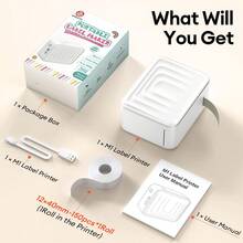 Imprimante d'étiquettes Marklife M1 sans fil Bluetooth portable, machine à autocollants, convient pour le bureau, l'école, la maison, le DIY, les étiquettes de code-barres et de noms, imprimante thermique - Multicolore - Voir 9