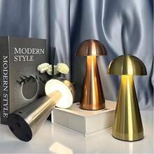 USB Rechargeable Minimalist Atmosphere Table Lamp, Mushroom Decorative Table Lamp, Rechargeable And Plug-In Dimmable Light, Minimalist Design For Restaurant, Couple Dinner, Bedroom, Bar, KTV, Outdoor Picnic, Camping, Restaurant, Bedroom, Study Lamp - Multicolor - View 3