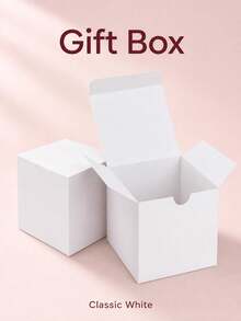 1/5/10/30pcs | 4*4*4 Inch Gift Boxes, Small Gift Boxes; Black / White / Natural Kraft Paper Boxes With Lids, Suitable For Party Favors, Decor Storage, Bridesmaid Invitation Gift Boxes, Aromatherapy Candle Packaging Boxes; Fits Halloween Decor, Birthday Setup, Wedding, Party Decoration, Autumn Theme Gift Packaging And More - White - View 5