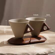 Limoges France 禮品咖啡套組|手沖情侶馬克杯與復古紋理卡布奇諾杯碟|專利防濺漏漏斗設計|工匠陶瓷,適合濃縮咖啡愛好者 - 彩色 - 查看 12