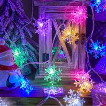 1PC 10/20/30LED 2/3/4.5M Snowflake String Lights Christmas Holiday Decoration For Room, Bedroom, All Season, Fairy Tale Style, Winter Colorful Lights [Battery Box] - Multicolor - View 5