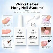 Beetles 2Pcs 15ML Nail Dehydrator & Primer Set, HEMA-Free Nail Prep And Bonding Set For Gel Polish, Acrylic Nails And Nail Extensions - 2Pcs 15ML Nail Dehydrator & Primer Set - View 7