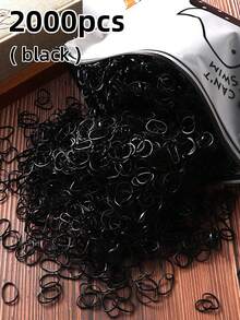 5000/3000/2000/1000pcs Mini Solid Color Disposable Hair Ties, Strong And Durable Small Hair Bands, Gentle On Hair, Suitable For Daily Use - Multicolor - View 17