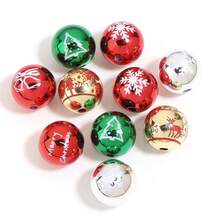 Mixed Acrylic Christmas Beads, Printed Holiday Pendants, Snowflake, Tree, Bell Patterns, Suitable For DIY Jewelry, Pens, Keychains, Bracelets, Necklaces, Holiday Decoration Crafts, Merry Christmas Holiday Supplies - Multicolor - View 3