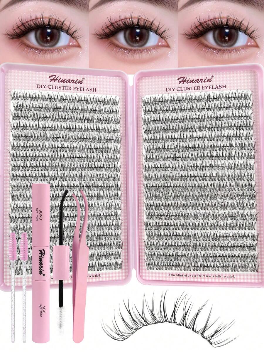432pcs D-Curl Cluster False Eyelash Set With Accessories, Transparent Lash Stem, Large Capacity, Soft & Natural, Beginner-Friendly, 10-12mm Single Cluster Lash Book Set, Suitable For Wedding, Party, Cosplay And Music Festival