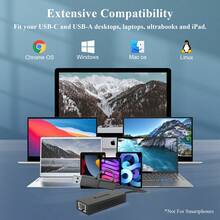 2.5G Ethernet Adapter WAVLINK NWU331GCA, USB-C/USB-A To RJ45 LAN Converter, 2500Mbps Network Adapter, Compatible With Laptop/PC, Black - Black - View 5