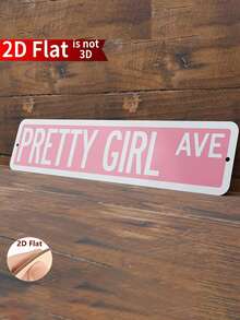 1pc Girly Pink Street Sign Wall Decor, Bedroom Door Above Wall Hanging, Home Room Atmosphere Decoration - Pink - View 5