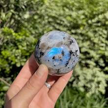 1pc Unique Moonstone Sphere - Polished Stone Ball - Home Decor, Holiday Gift - Perfect Gift For Crystal Collectors - Multicolor - View 15
