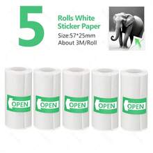 5/10/20 Rolls Mini Thermal Sticker Paper 57x25mm,Self-Adhesive | Compatible With Pocket Printer & Instant Camera. Smooth, Waterproof & Smudge-Free. Great For Journal, Label & DIY - View 14