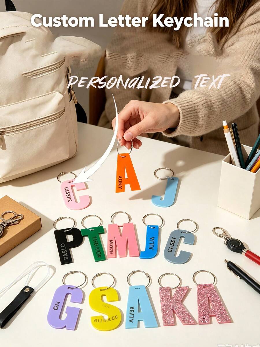 Personalized Travel Luggage Tag, Customized Backpack Name Keychain, School & Travel Identification Tag, Personalized Name Plate - Multicolor - View 1