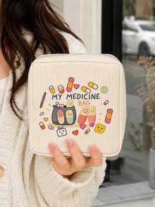 「Medicine」圖案印花便攜收納袋 藥盒急救包 化妝包零錢包，適合日常使用/戶外/旅行，方便收納、化妝品、手機等小物品，旅行必備，聖誕禮物，個性化禮品袋，教師節禮物，小禮物交換，房間裝飾 - 彩色 - 查看 8