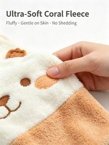 Cute Cartoon Hanging Absorbent Coral Fleece Hand Towel For Kids, Kitchen And Bathroom - Multicolor - View 3