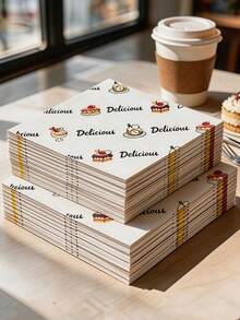 100pc Wax Paper Oil-Resistant Baking Paper, Suitable For Air Fryer, Cake, Sandwich, Bread, Dessert, Tiramisu, Picnic, Fast Food Packaging And Basket Liner, Multi-Functional Kitchen Oil-Resistant Isolation Mat Paper - View 1