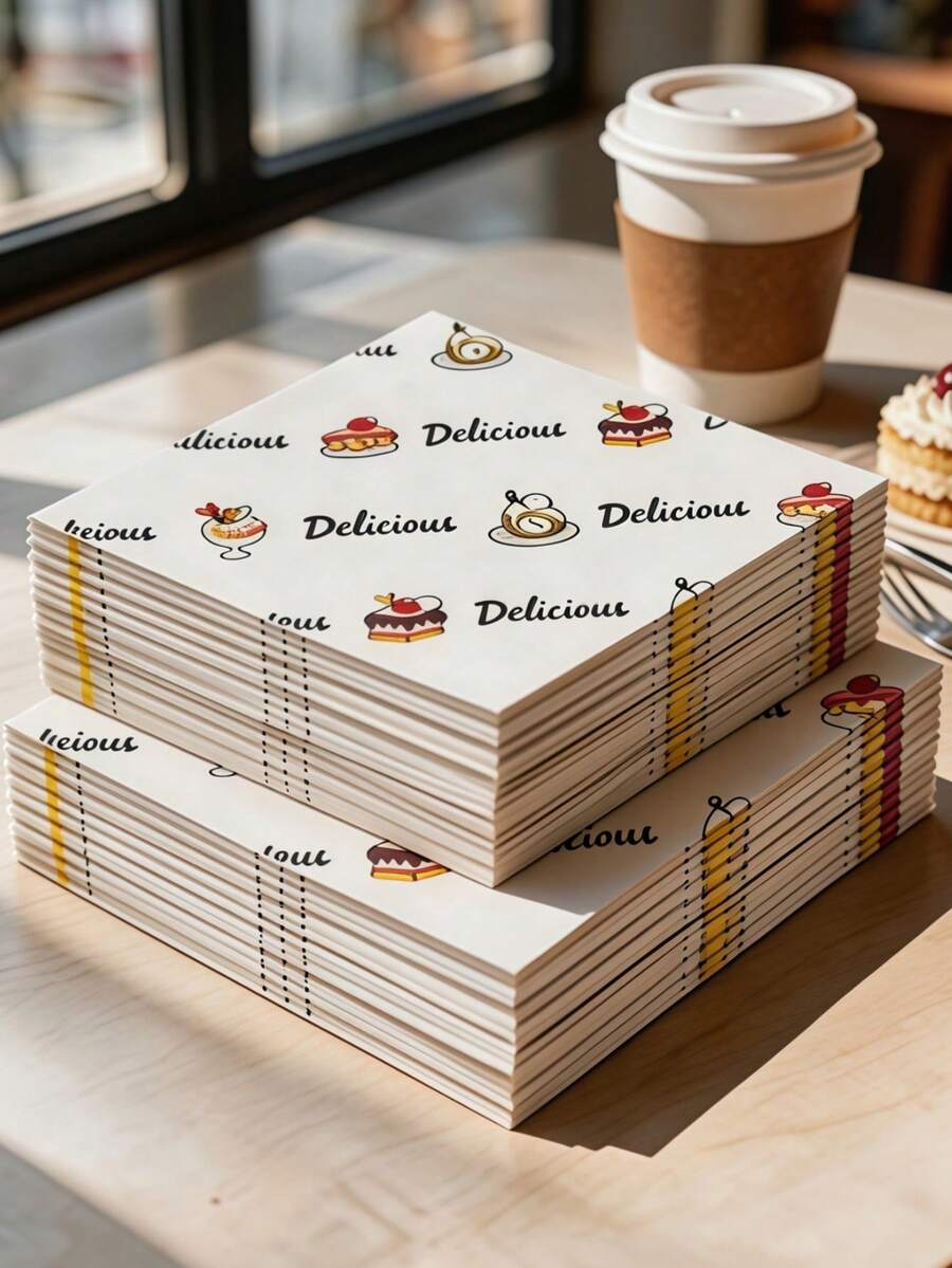 100pc Wax Paper Oil-Resistant Baking Paper, Suitable For Air Fryer, Cake, Sandwich, Bread, Dessert, Tiramisu, Picnic, Fast Food Packaging And Basket Liner, Multi-Functional Kitchen Oil-Resistant Isolation Mat Paper - View 1