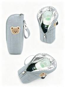 1pc Cartoon Bear Portable Baby Bottle Storage Bag, Outdoor Convenient Style, Can Be Hung On Stroller - Multicolor - View 5