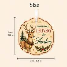 LICVIC Custom Vintage Christmas Gift Tags, Personalized Santa Reindeer Present Labels, Festive Gift Wrapping Decor, Customized Holiday Party Favor Tags, Customizable Name Xmas Package Tags, Secret Santa Gift, Christmas 2026 Keepsake, Family, Friend, Lovers - Style C - View 2
