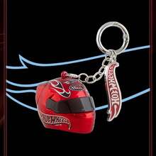 Mattel Hot Wheels - Speed Series Helmet Pendant Blind Box 1:48 7 Styles Metal Keychain Boy Toy Backpack Charm Motorcycle Enthusiast - Multicolor - View 6