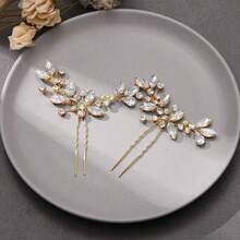 2Pcs Shiny Elegant Party Iron Hair Sticks Bridal Wedding Hair Accessories All Seasons - Color - View 6