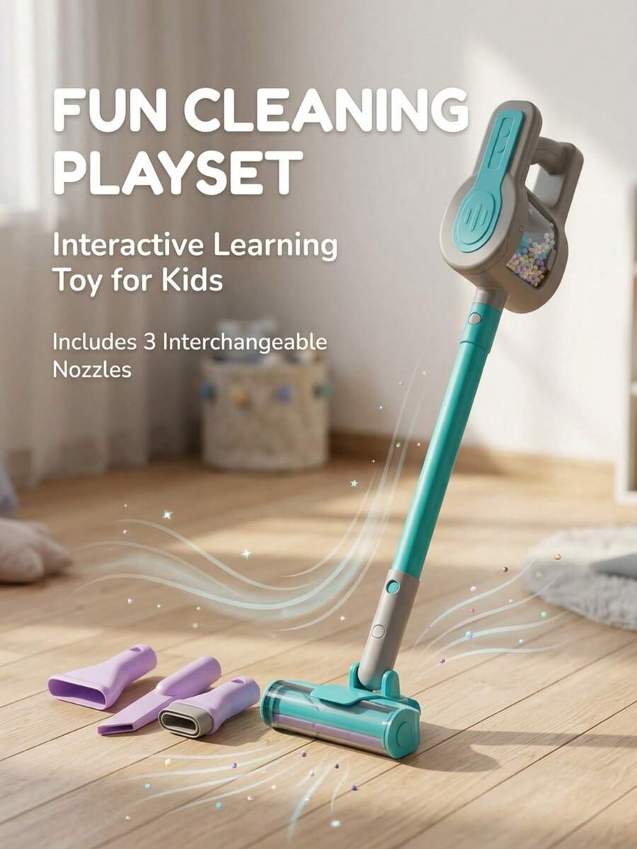 Children's Electric Simulation Vacuum Cleaner Sweeping Robot Role Play Cleaning Toy, Parent-Child Interactive Home Fun Game, Suitable For Boys And Girls 3 Years Old And Above, Birthday Gift, Christmas Gift - Multicolor - View 1