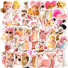 somoving 50 Cat Shaped Stickers - Waterproof Cartoon Stickers, Creative Clothing Cat Pattern Design, Suitable For Decorating Hand Books, Diaries, Notebooks, Stationery, Cute Aesthetic DIY Sticker Bag - Multicolor - View 9