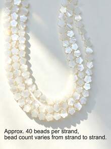 1 Strand White Natural Shell Beads Star Moon Heart Beads Accessories DIY Jewelry Making Decorative Beads Can Be Used For Necklaces Earrings And Clothing Decoration - White - View 10