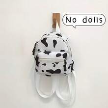 1pc Mini Cow Print Backpack, Outdoor Travel Crossbody Bag For Women, Casual Small Backpack, Back To School Essential, Halloween, Christmas Gift - A - View 1
