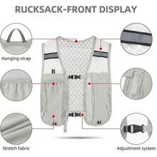 Running Vest Backpack With 500ml Water Bottle,Hydration Backpack Water Backpack Hydration Vest With 500ml Soft Flask, Lightweight Adjustable Running Backpack For Women Men,Perfect For Night Trainings Marathon Cycling Climbing - Grey Backpack + 500ML - View 4