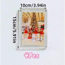 4/1pc Magnetic Fridge Photo Frame, 3/4/5/6 Inch Multi-Size Creative Photo Stickers, No Drilling Decoration, Kitchen Office Ins Style Magnetic Photo Frame, Christmas Atmosphere Decorative Painting - Multiple Styles - View 11