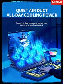 Lenovo R3 Laptop Cooler, 5-Level Adjustable Stand, Large-Size Compatible Cooling Base, Gaming And Office Laptop Cooling Pad - View 2