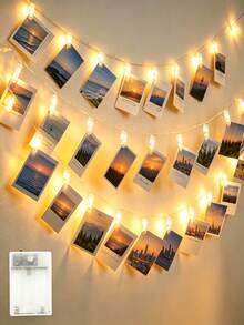 1pc Photo Clip String Lights, LED Clip String Lights, LED Night Light, Atmosphere Light, Room Decor, Home Decor, Holiday Decor, Scene Decor, Wall Decor - Perfect For Home, Bedroom And Anniversary Decoration; Wedding - Photo Clip Light - View 7