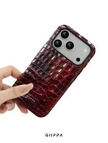 GIIPPA 1pc 2D Flat Printed Snake Pattern Design Phone 17 Pro Max Phone Case, Compatible With Phone 16 Pro Max, 15 Pro Max, 14 Pro Max, Korean-Style High-End Fashion Fun Phone Case, Suitable For 11/12/13/14/15/16 Pro Max Plus, Elegant Design For Men And Women, Perfect Gift For Girlfriend On Christmas, Valentine's Day, Easter, Wedding Season And Birthday! - Dark Red - View 5