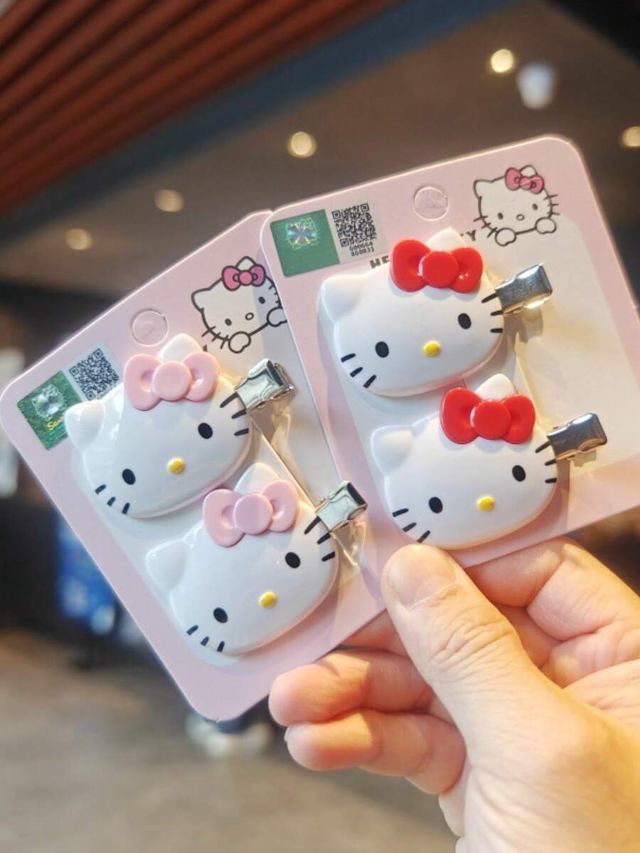 SANRIO Cute Hello Kitty Duck Mouth Hair Clip Sweet Seamless Bangs Side Clip Fashionable Cute Hair Accessory Hairpin - Multicolor - View 1